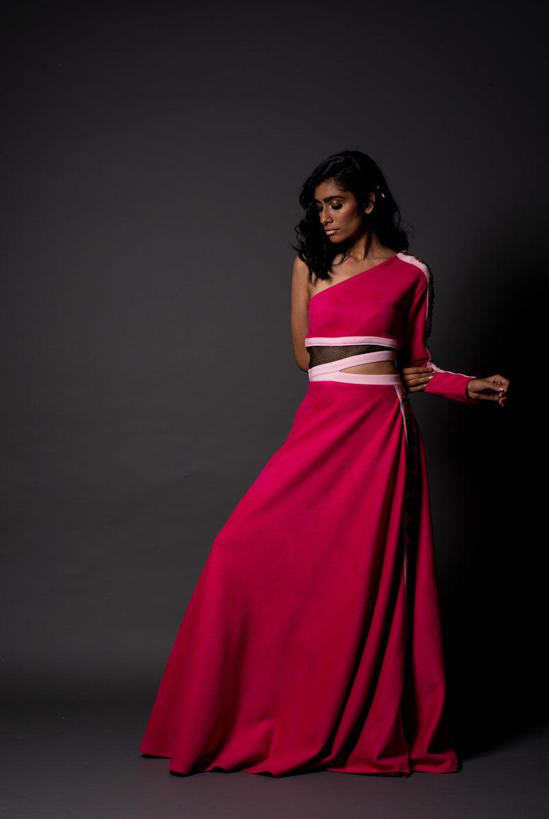 Rimini Pink Suede Gown